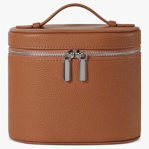 Mini Vanity Case: Tan Leather